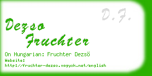 dezso fruchter business card